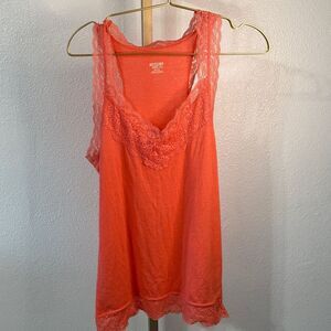 Mossimo coral Lace Trim Tank Top- XXL